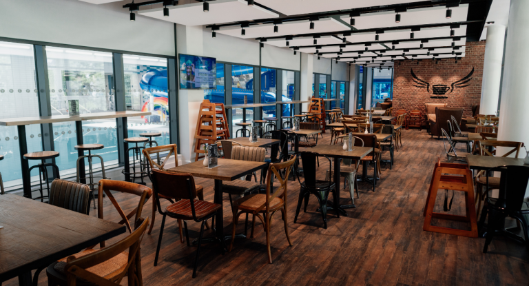 The Riverside Cafe Has Views Of The Pool And The River