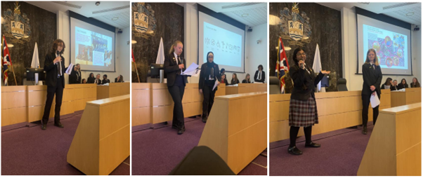 Students Speaking In The Council Chamber