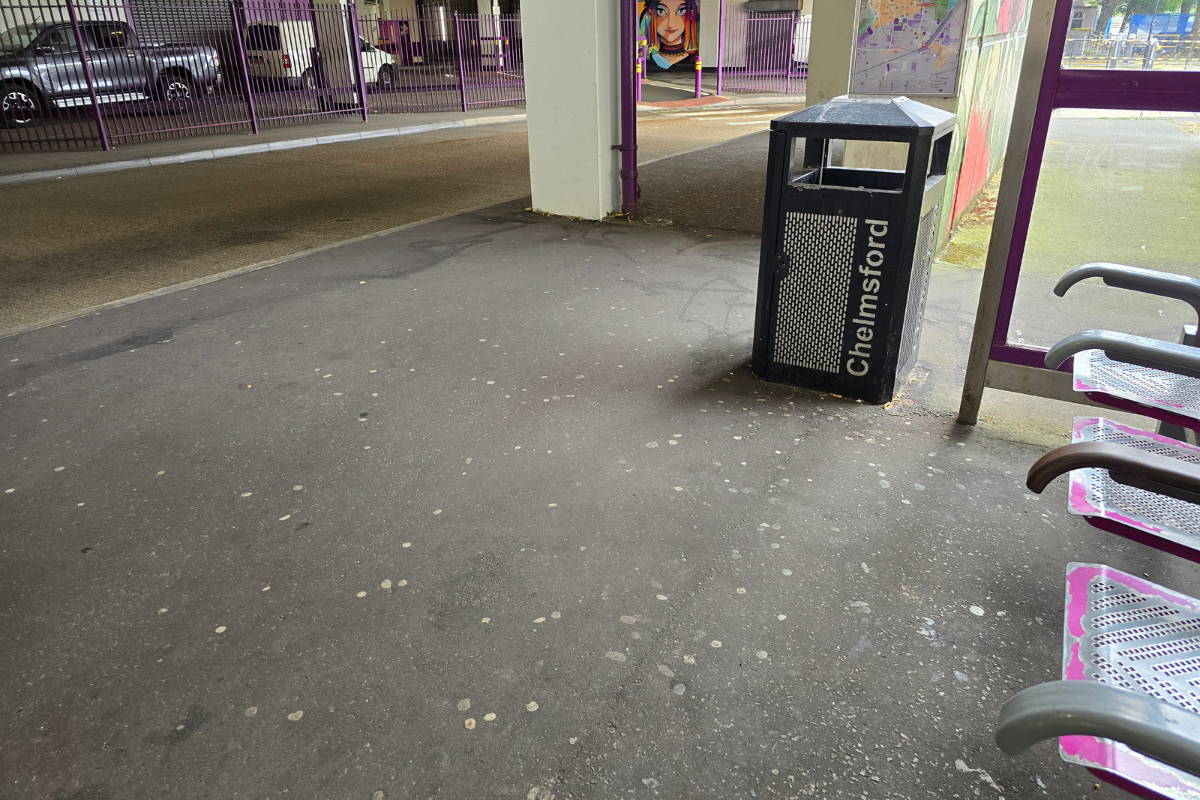 Historic Chewing Gum Litter At The Bus Stop
