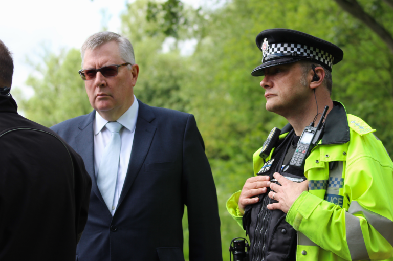 Roger Hirst And Police At The Chelmer Valley Local Nature Reserve