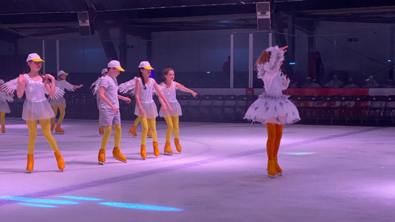 Close up of performance on ice